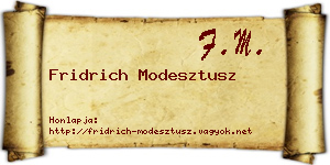 Fridrich Modesztusz névjegykártya